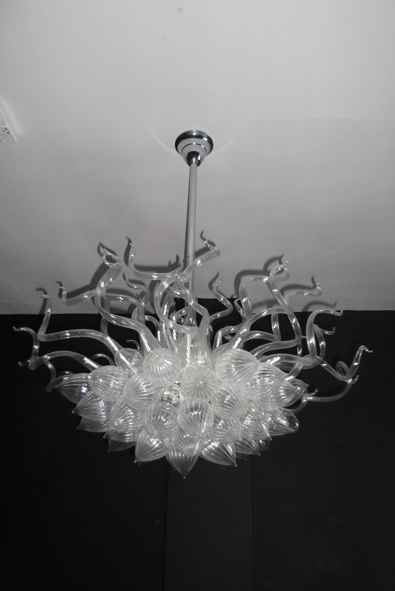 glassblowing white small chandelier decorated hotel