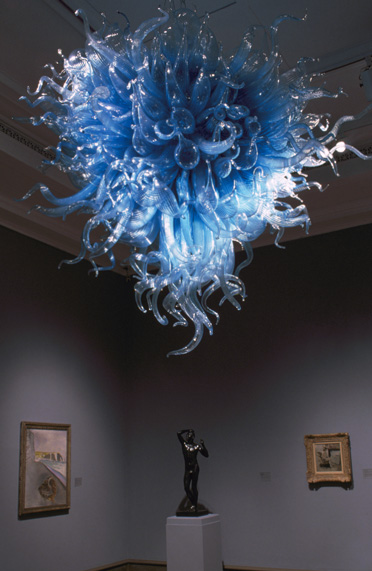 Harmonious modern blue decorative hand blown glass chandelier lighting