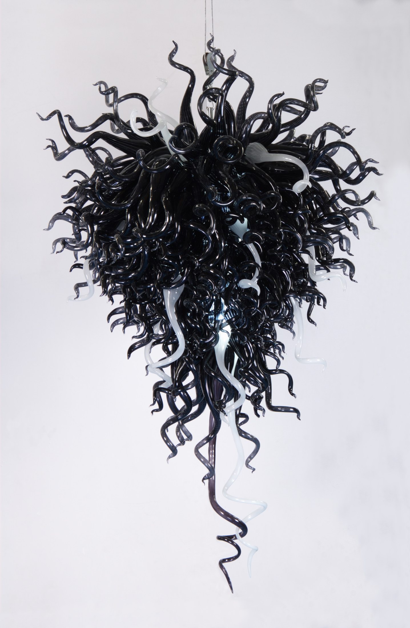 100% hand made black blown art glass chandelier Lighting