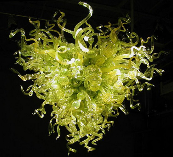 buy beautiful Lime Gree Blown glass chandelier