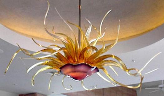Special wholesale amber hand blown glass decorative horns chandeliers