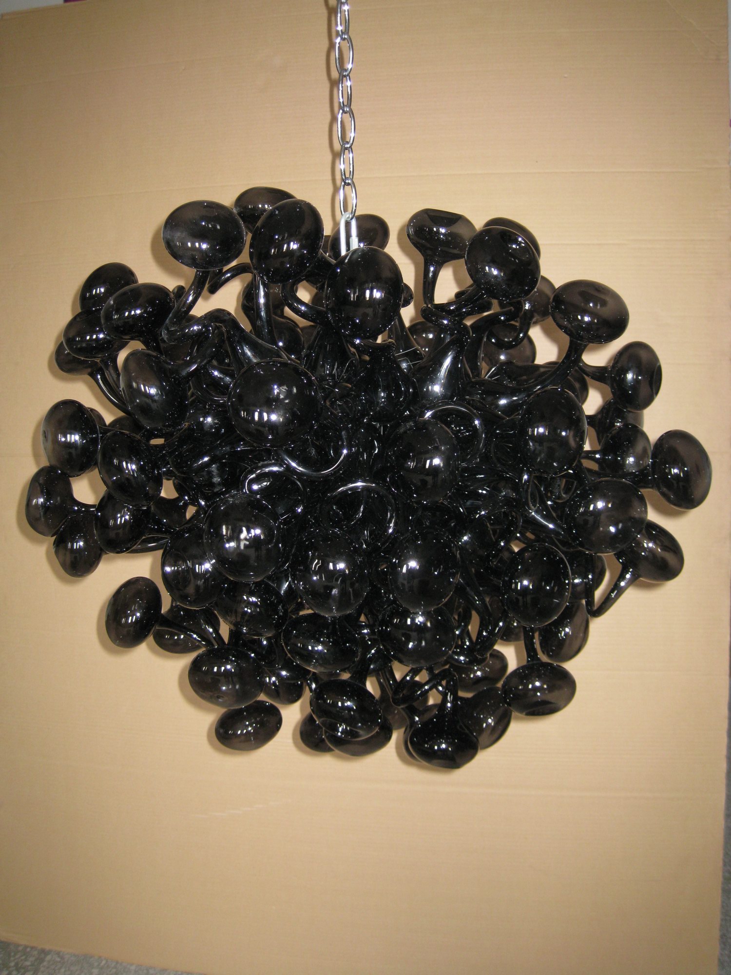 Cheap wholesale craft decorative black ball blown glass chandelier lighting