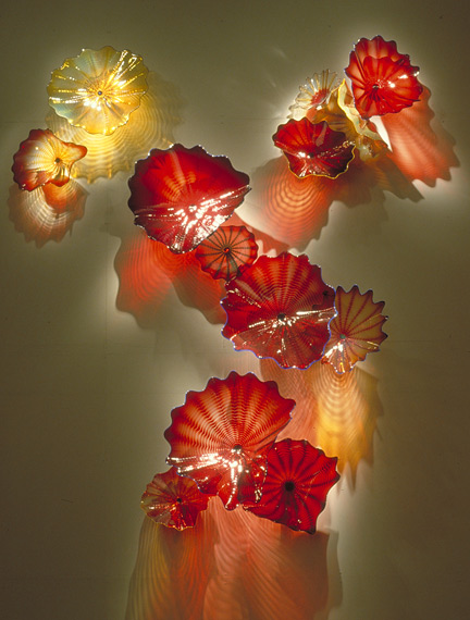 The wonderful fabulous high quality hand blown glass Maple Leaf Art Wall