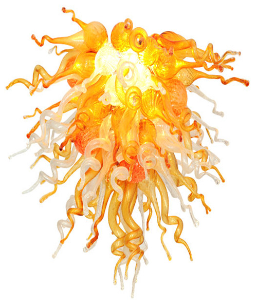 amber and clear glass 100% hand blown art Decoration chandelier Lighting amber and clear glass 100% hand blown art Decoration chandelier Lighting