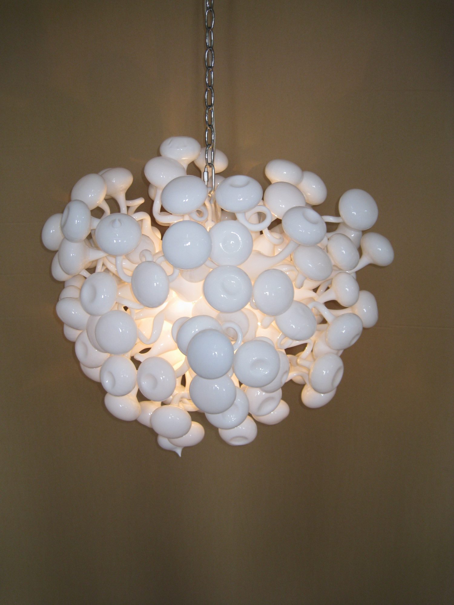 Quality Home Decor Blown Murano Glass White Ball Ceiling Lamp