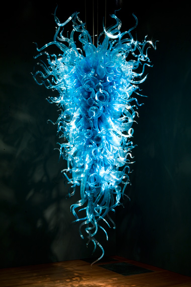 DIY Christmas decoration blue hand-blown glass chandelier lamp DIY Christmas decoration blue hand-blown glass chandelier lamp