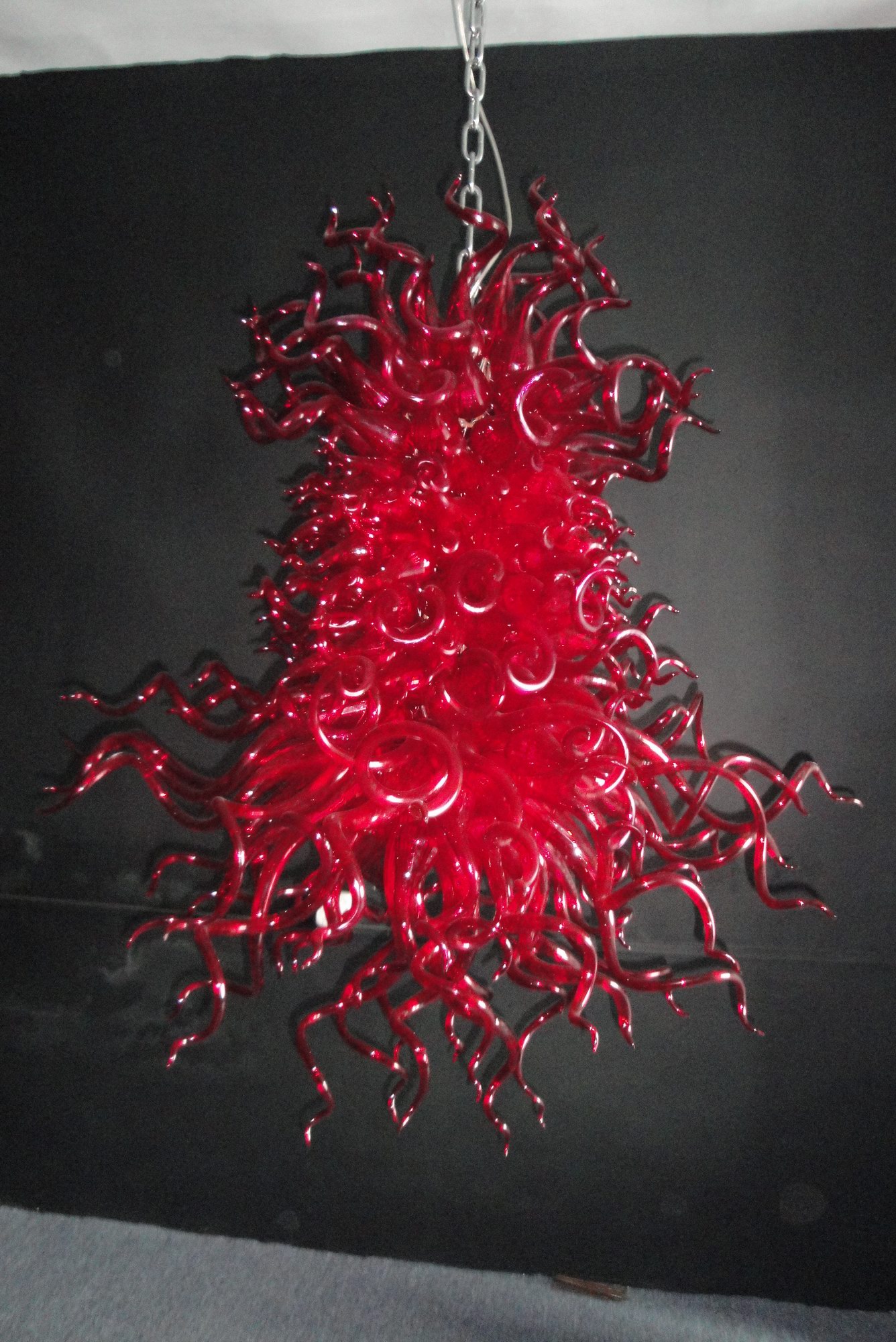 Of customized selling various places modern Red bright blown glass chandeliers ceiling lamp