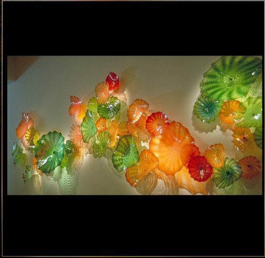 Hotel Hall Art Multi-Colored Hand Blown Glass Craft Artwork for Walls Ornaments Plates